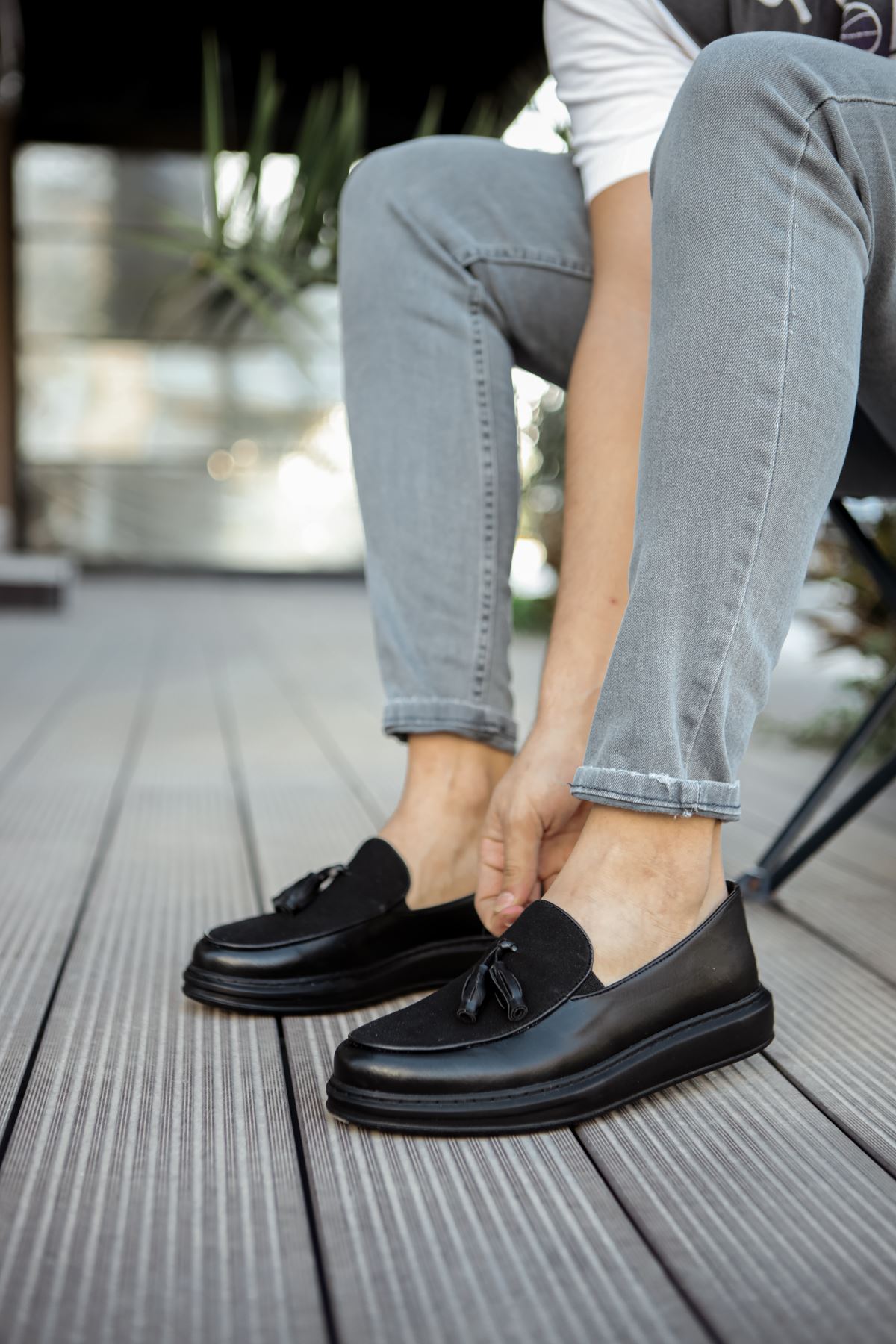 Loafer Pelle – Schwarz · schwarze Sohle