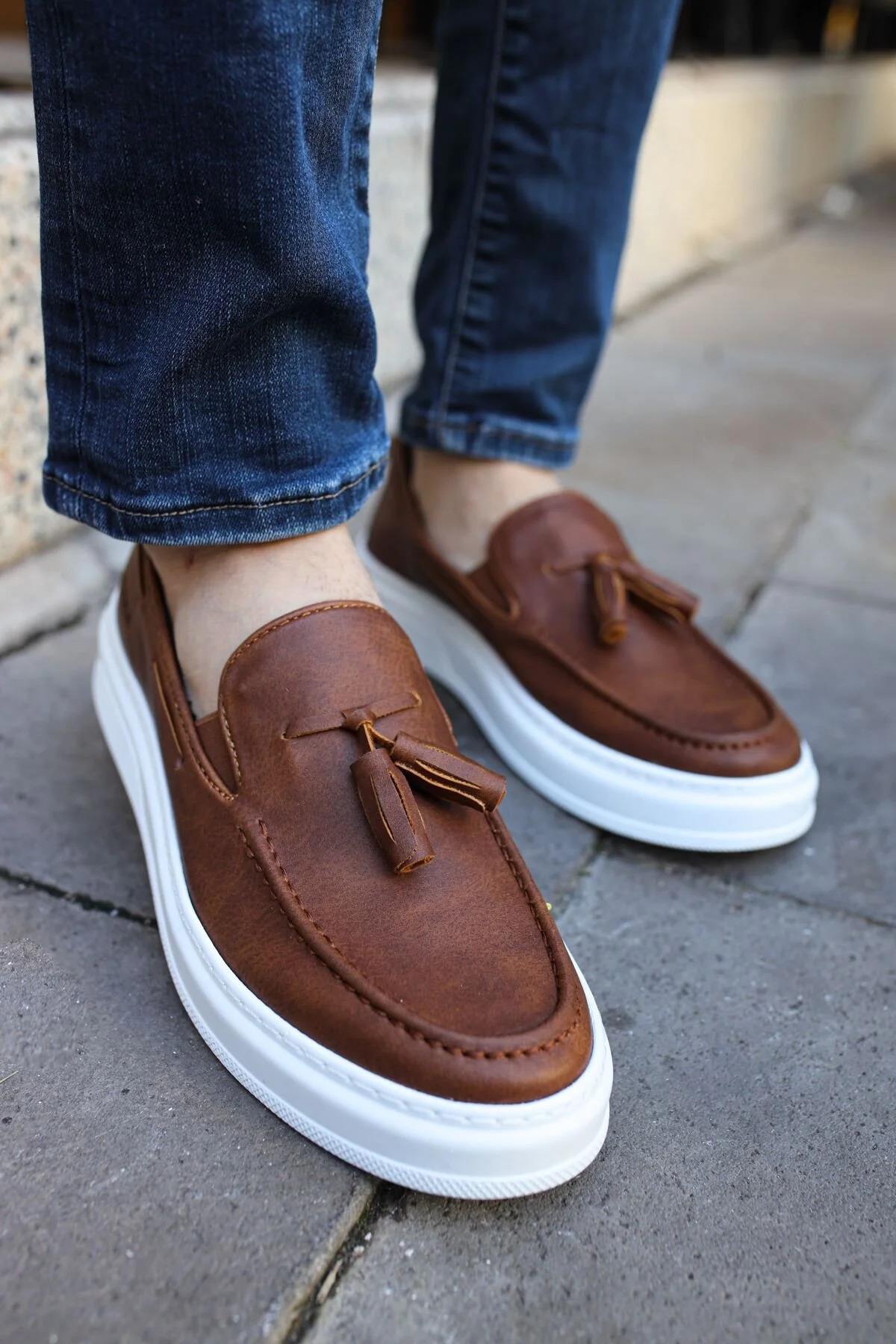 Loafer-X – Cognac · weiße Sohle