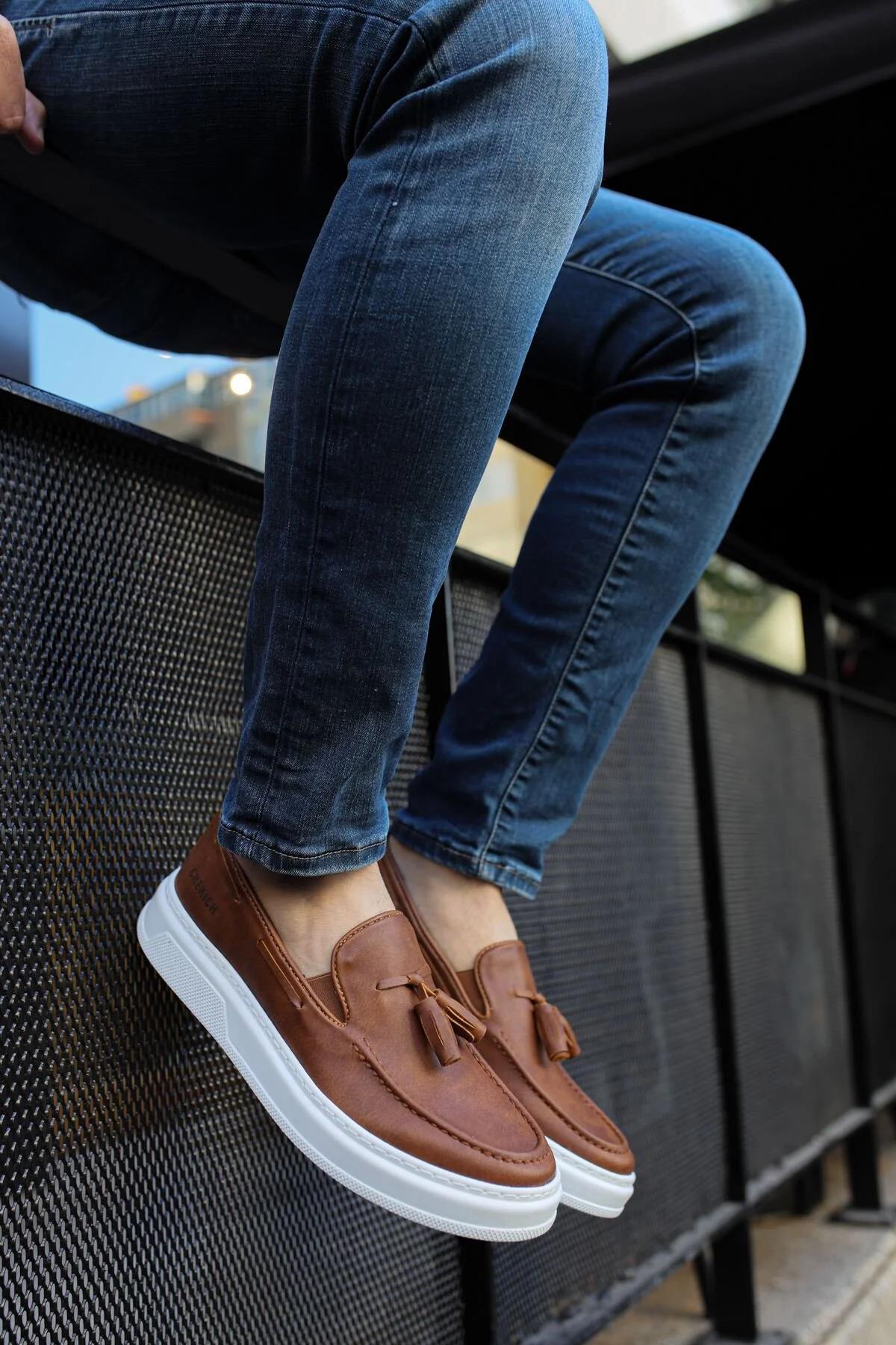 Loafer-X – Cognac · weiße Sohle