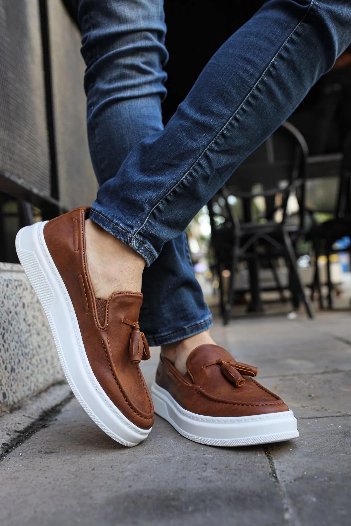 Loafer-X – Cognac · weiße Sohle