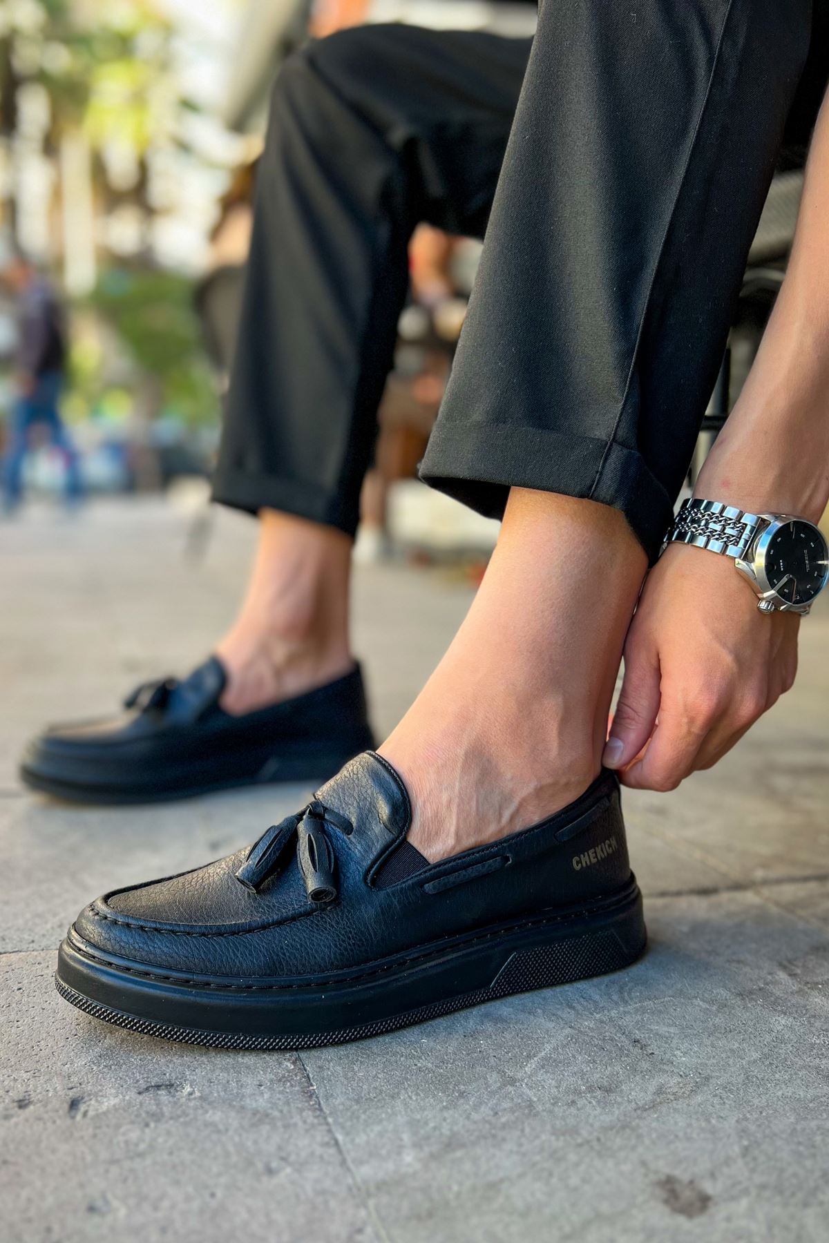 Loafer-X – Schwarz · schwarze Sohle