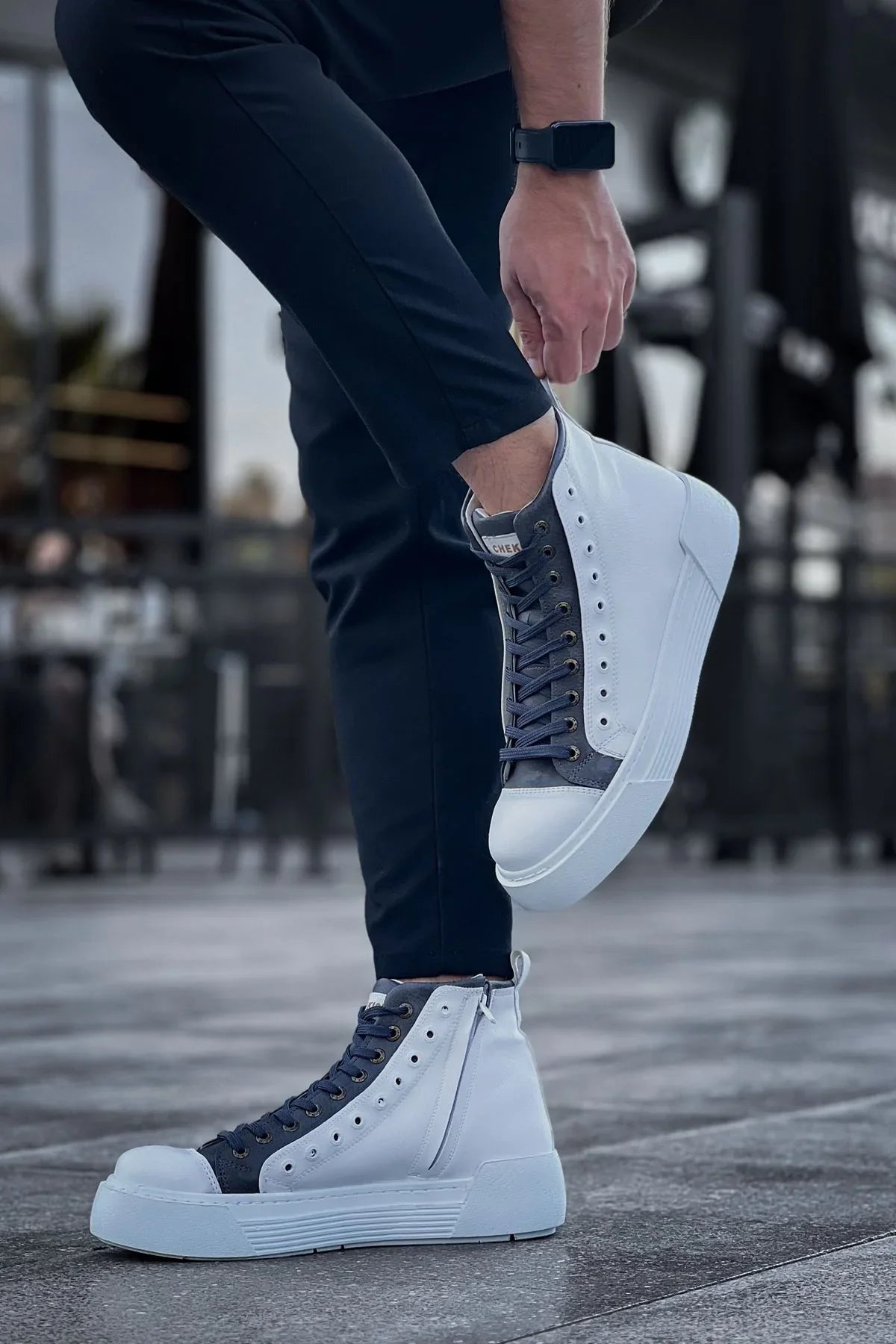 Blazer – Weiß/Anthrazit