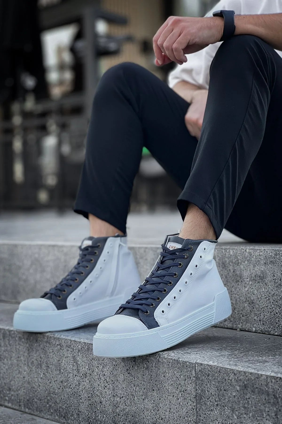 Blazer – Weiß/Anthrazit