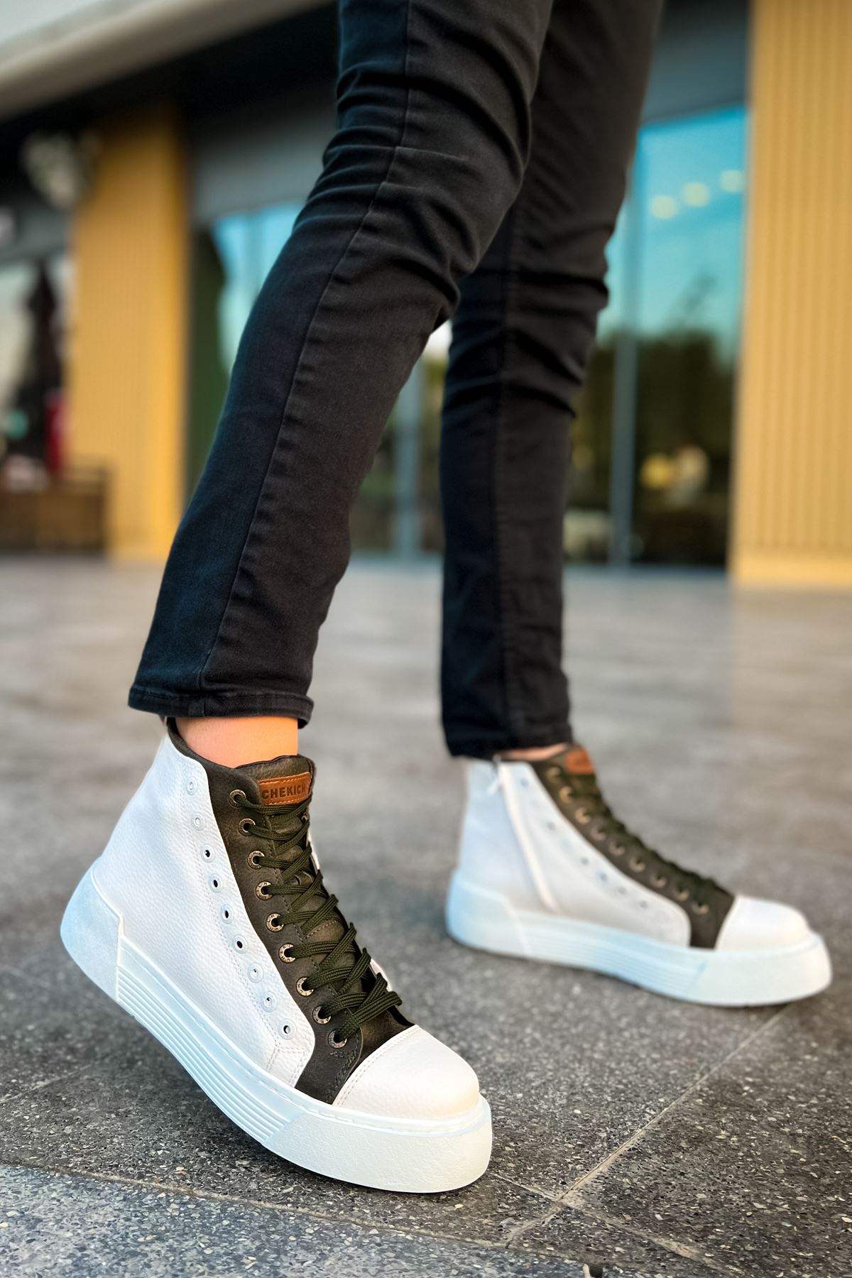 Blazer – Weiß/Khaki