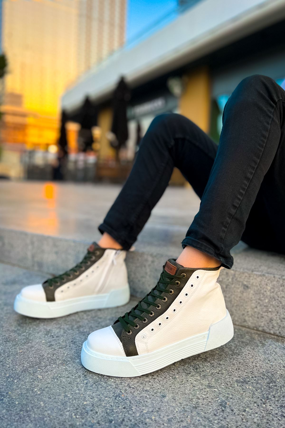 Blazer – Weiß/Khaki