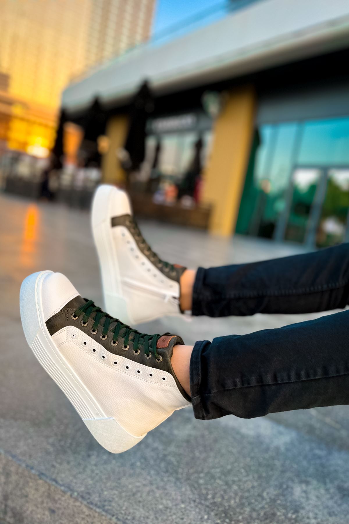 Blazer – Weiß/Khaki