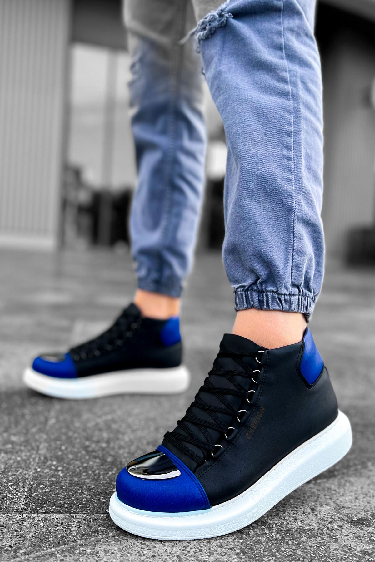 Schwarz/Royalblau
