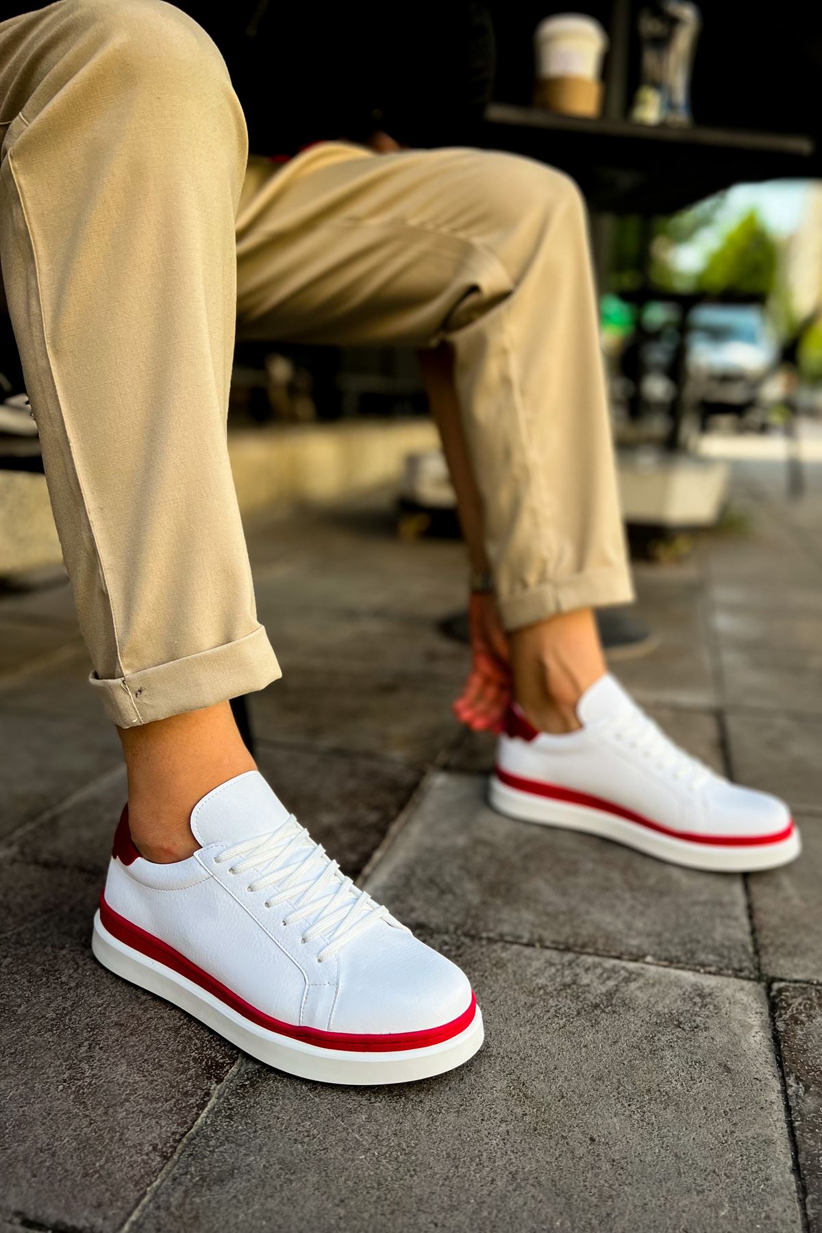 Santoni – Weiß/Rot