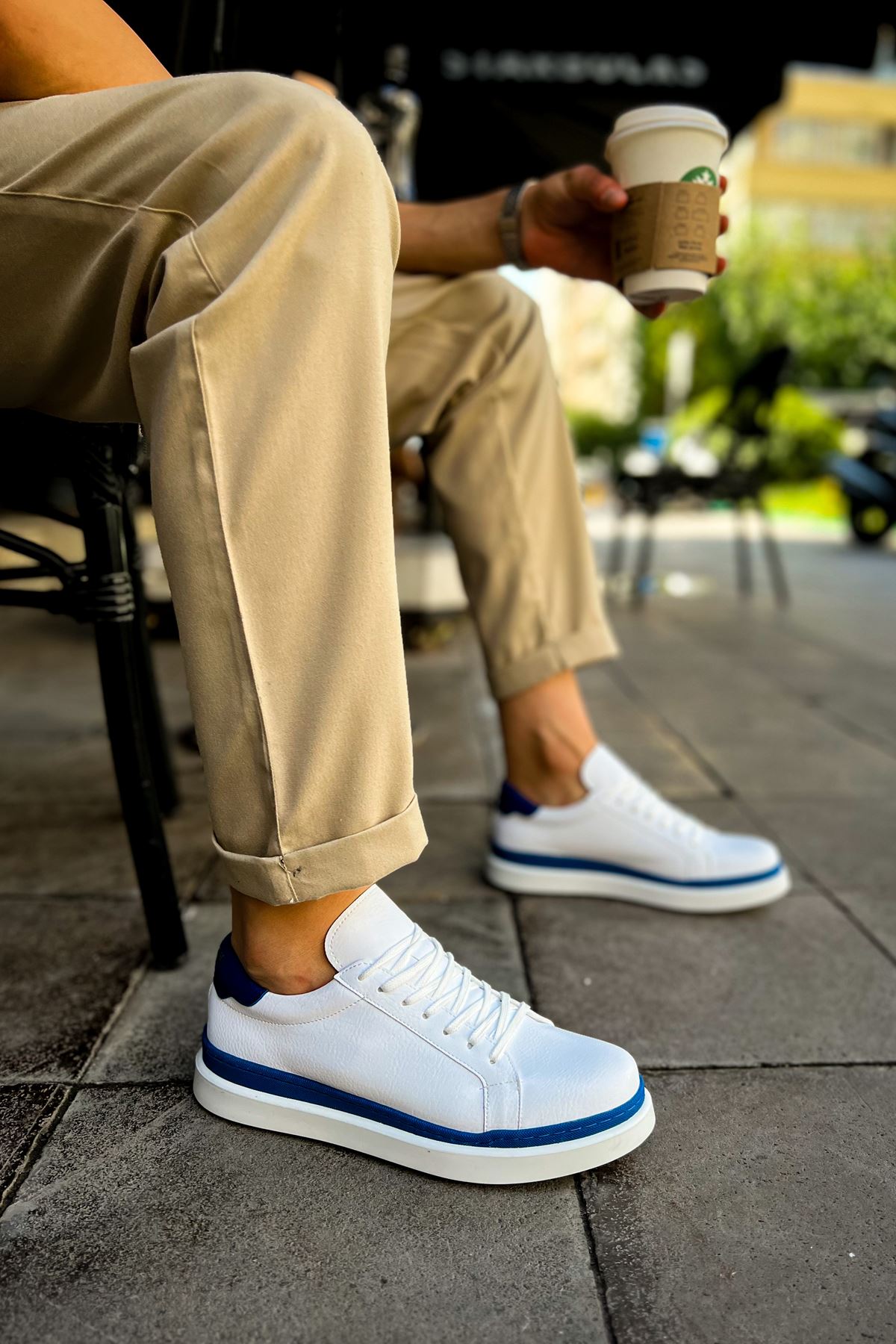 Santoni – Weiß/Blau