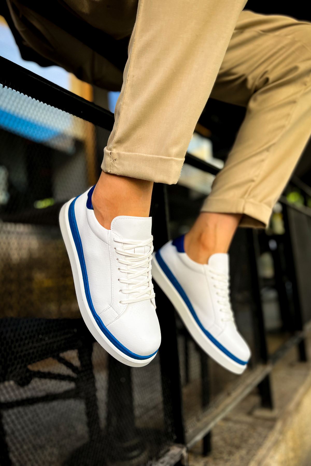 Santoni – Weiß/Blau
