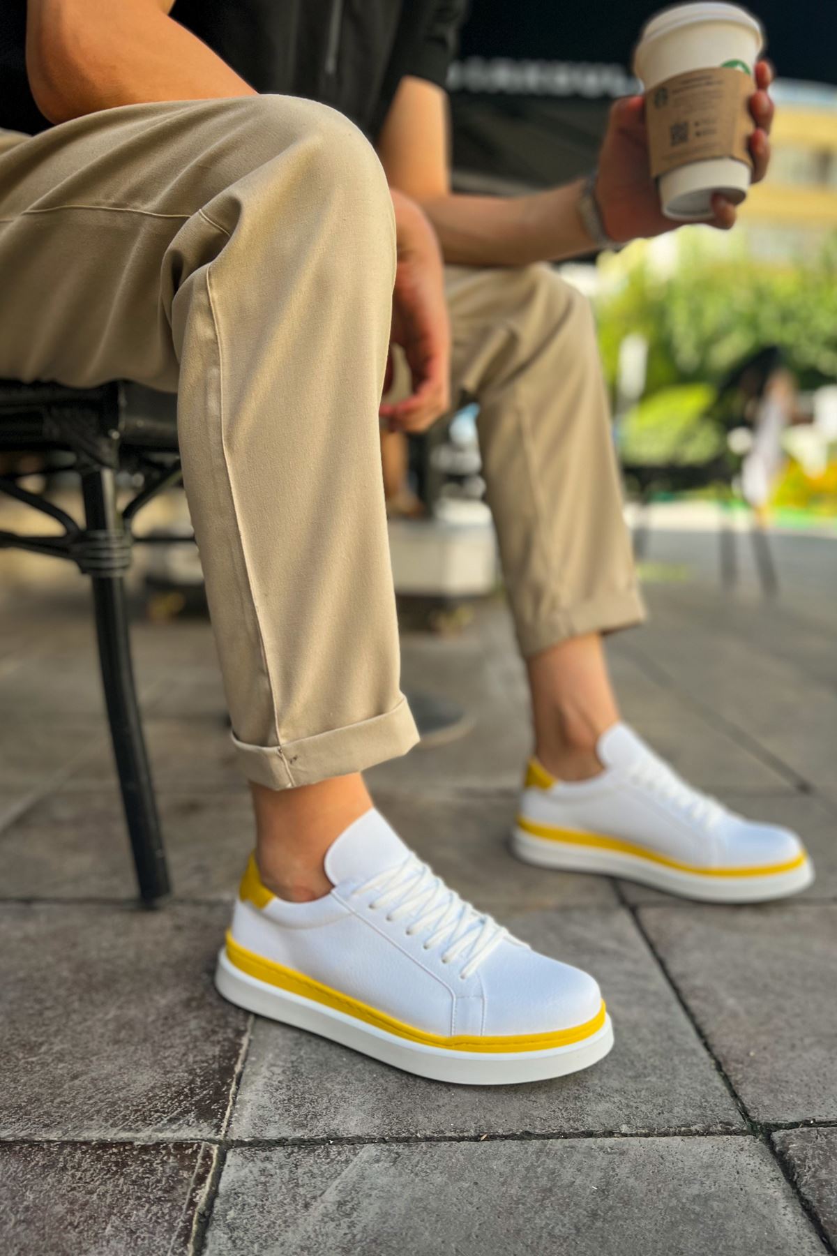 Santoni – Weiß/Gelb