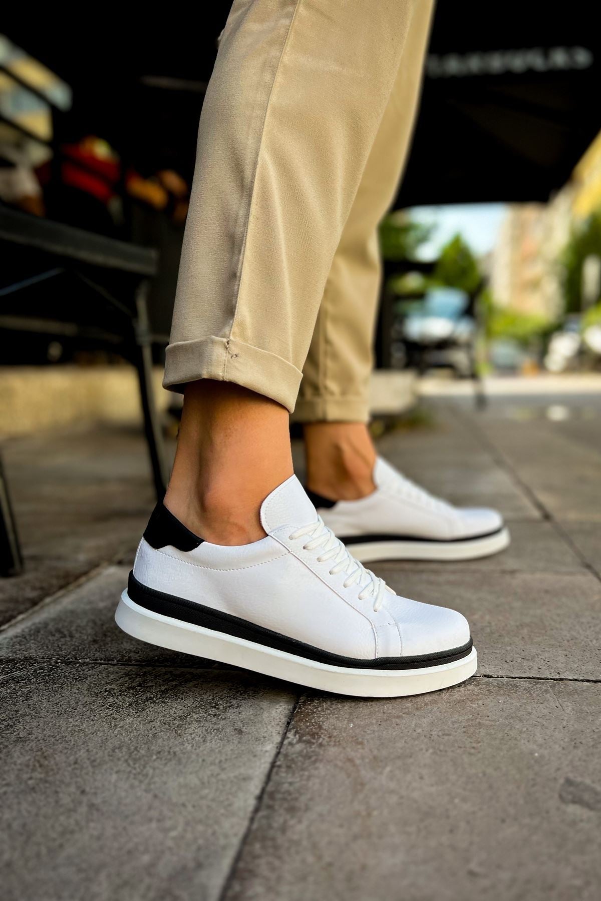 Santoni – Weiß/Schwarz