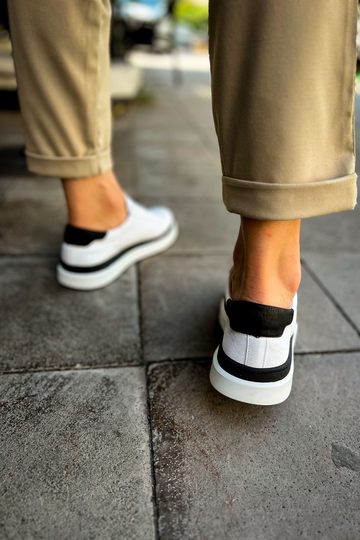Santoni – Weiß/Schwarz
