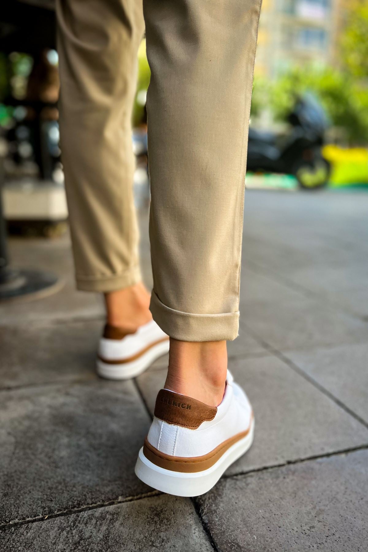 Santoni – Weiß/Cognac