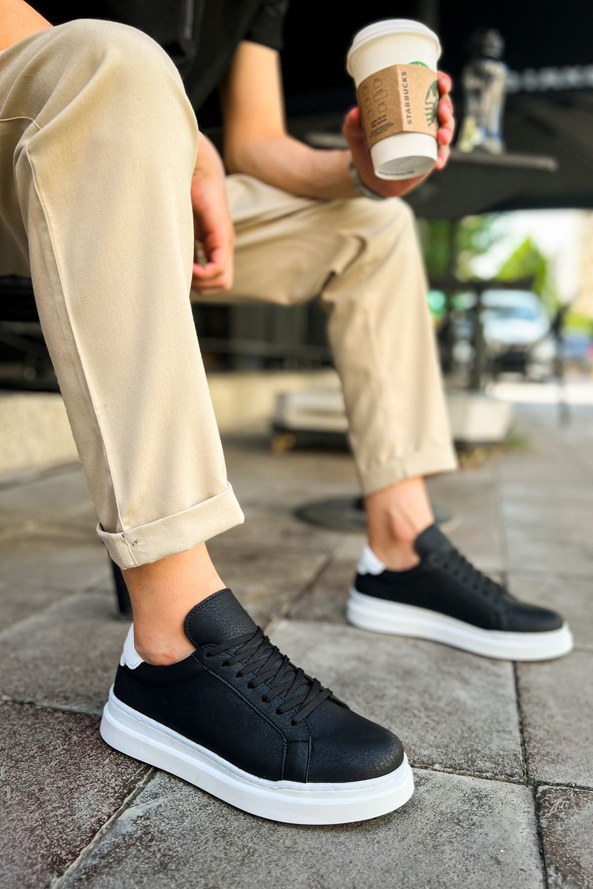 Santoni – Schwarz/Weiß